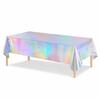 5PCS Shiny Party Table Cover Rectangular Iridescent Tablecloth  Iridescent Disco