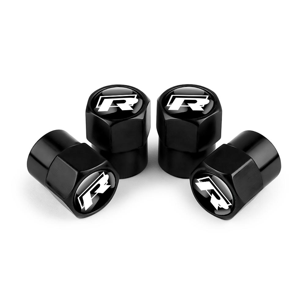 T264PCS Metal Car Wheel Tire Valve Caps Stem Cover Car Accessories For Volkswagen GTI Polo Golf Passat Scirocco Jetta Touareg RLINE