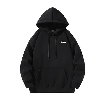 Li Ning Sportmode Serie Bedrucktes Logo Lässiger Pullover Hoodie Unisex Hoodies Schwarz LN-YWDU481-1