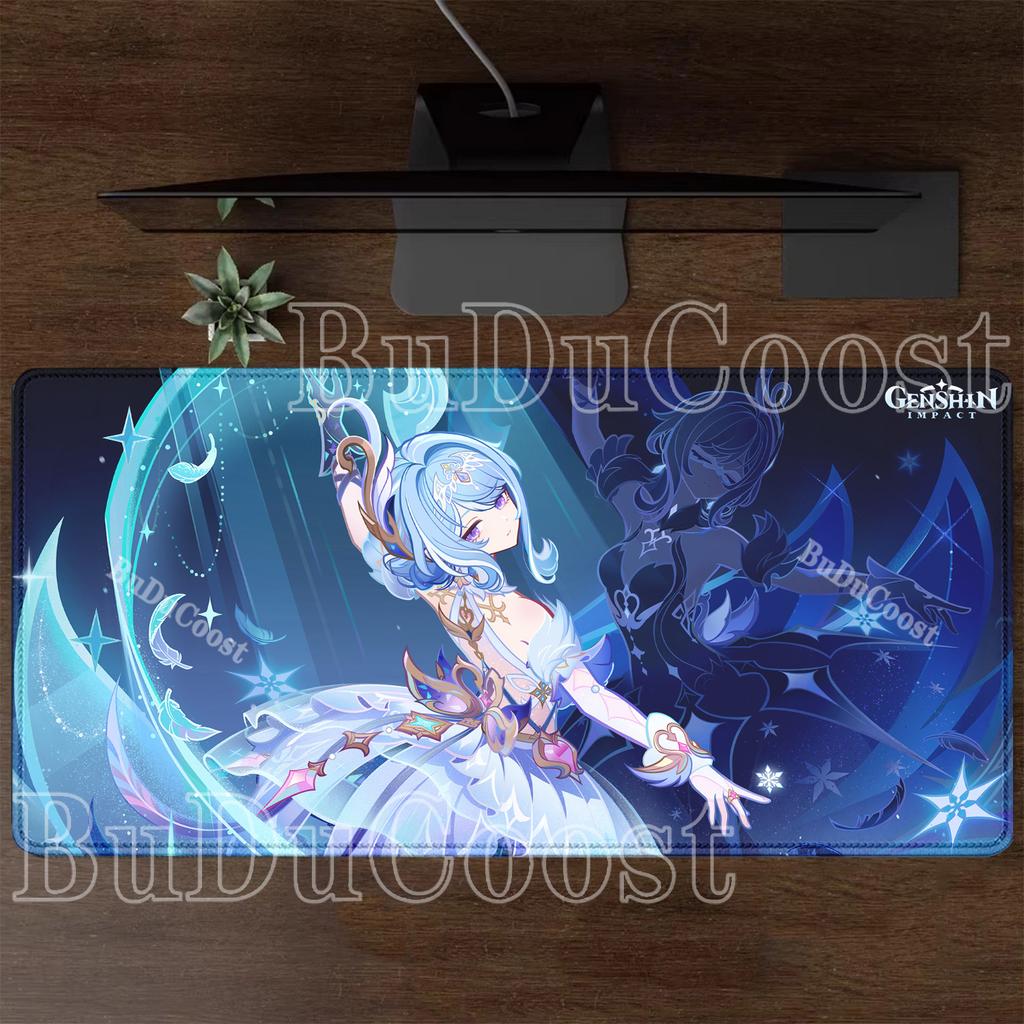 Tastatură și Mousepad Gaming Odette Genshin Impact PC Cauciuc Overlock Mousepad Birou Bază Anti-alunecare Imprimare HD Covor de Birou XXL