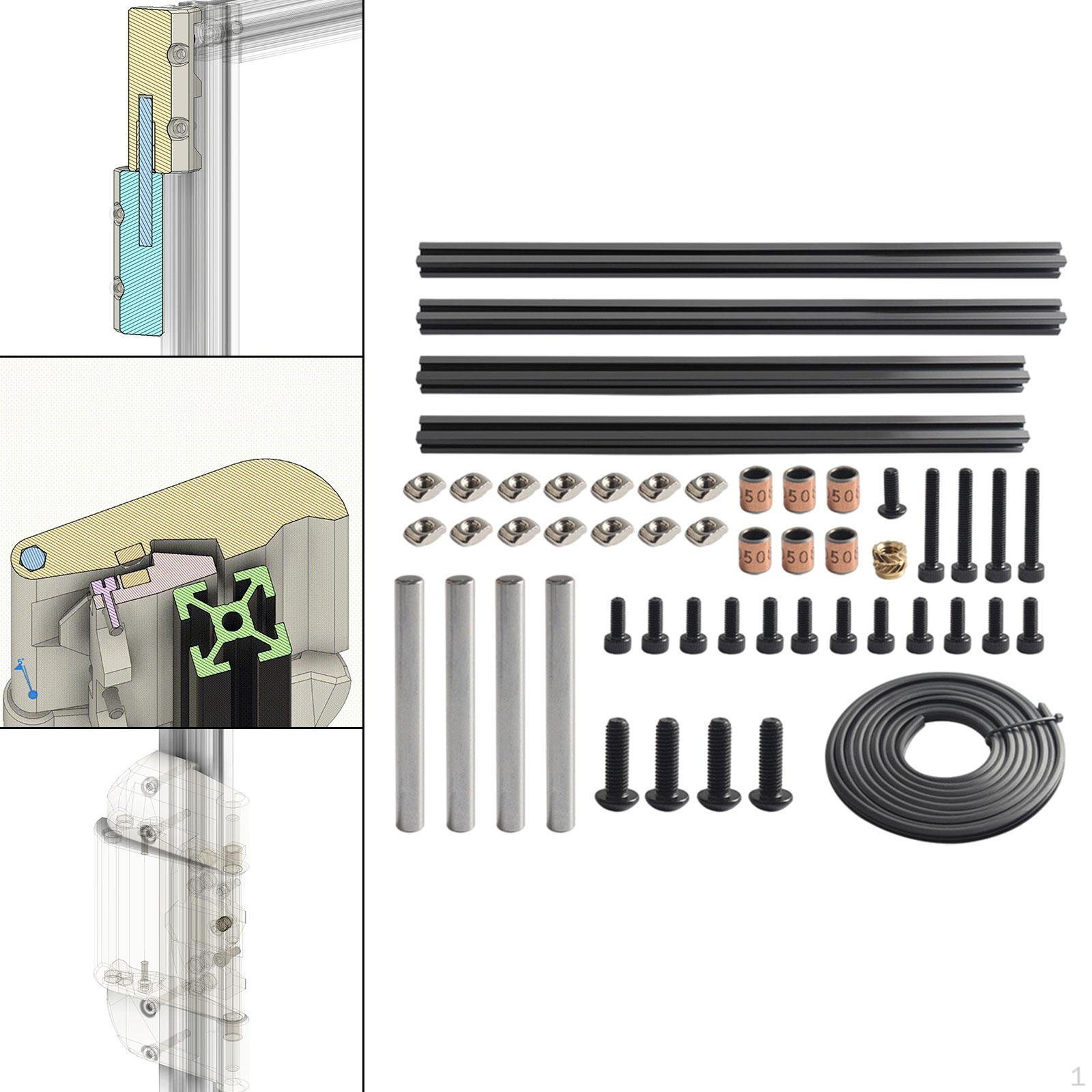 

3D Printer Part Accessories,Clicky Clack Fridge Door Kit Easy to Install Protective Frame for for Trident 350