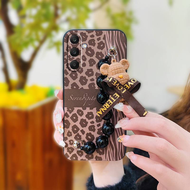 Cartoon Skin-friendly Feel Phone Case For Samsung Galaxy M56 5G/SM-M566B Cute Silicone Back Cover Black Pearl Pendant