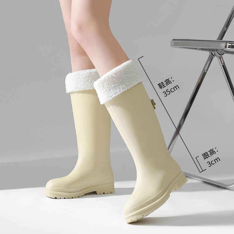 Japanese and Korean Platform Pvc Rain Shoes New Women's Outer Wear, Waterproof and Non-slip Outdoor Long Tube Fashion Rain Boots Women