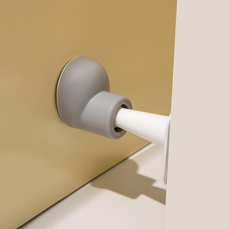 Round Head Large Plate Door Stop No-drilling Silicone Door Stopper Anti-collision Door Stop
