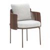 Outdoor Rattan Dining Set: Long Table with Casual Woven Chairs for Garden, Terrace, or Courtyard.