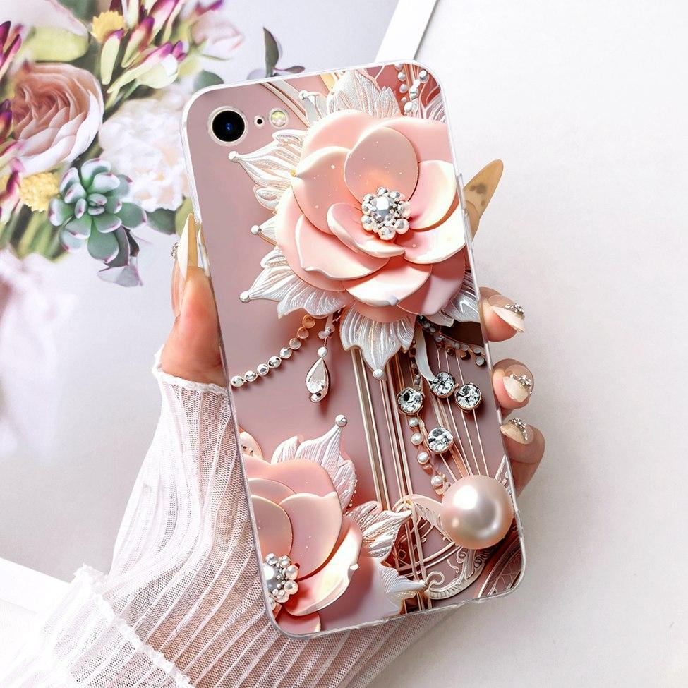 Clear Casing For iPhone 7 A1778 Cover For iPhone 8 A1905 Case Cute Cat Fashion Butterfly Luxury Kawaii 2D Painted