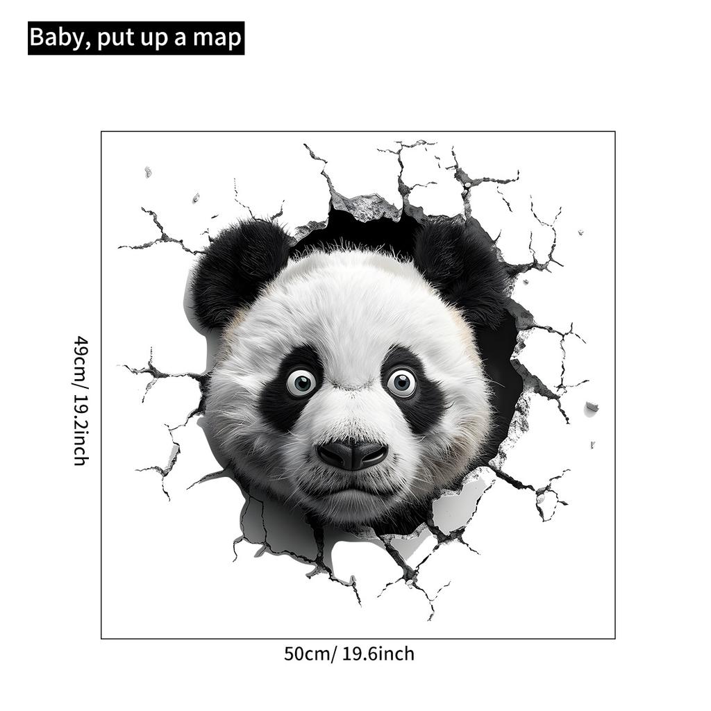 Adorable Panda Wall Sticker for Kids Room Nursery Wall Decoration Cute Animal Wall Art