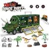 Music Lighting Dinosaur Car Transport Truck Pull Back Dino Car Vehicle Container Storage Model Kids Toys Boys Children Birthday Gift