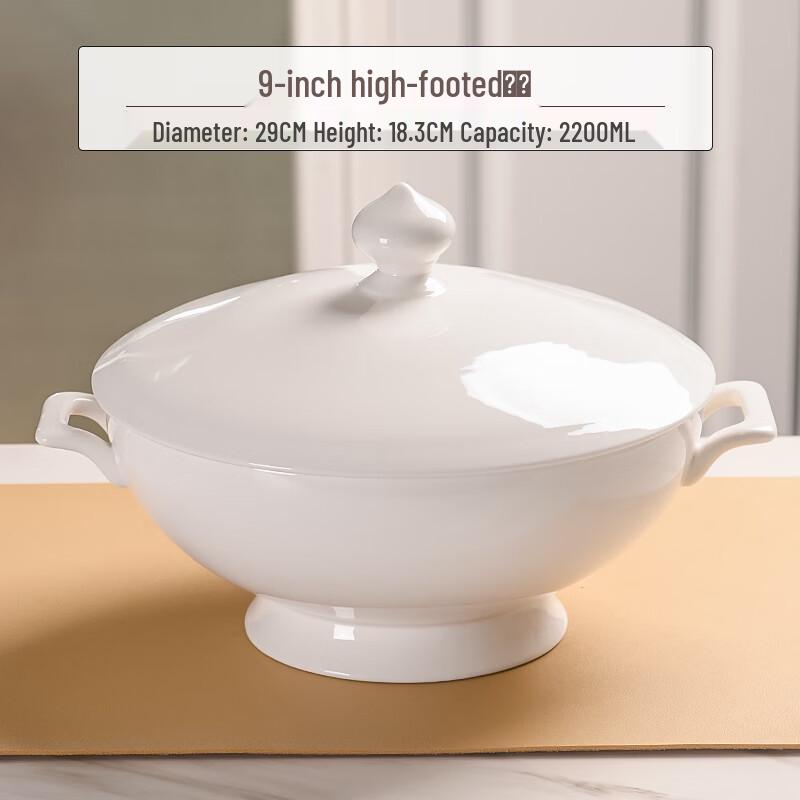 Elegant Ceramic Soup Bowl with Lid