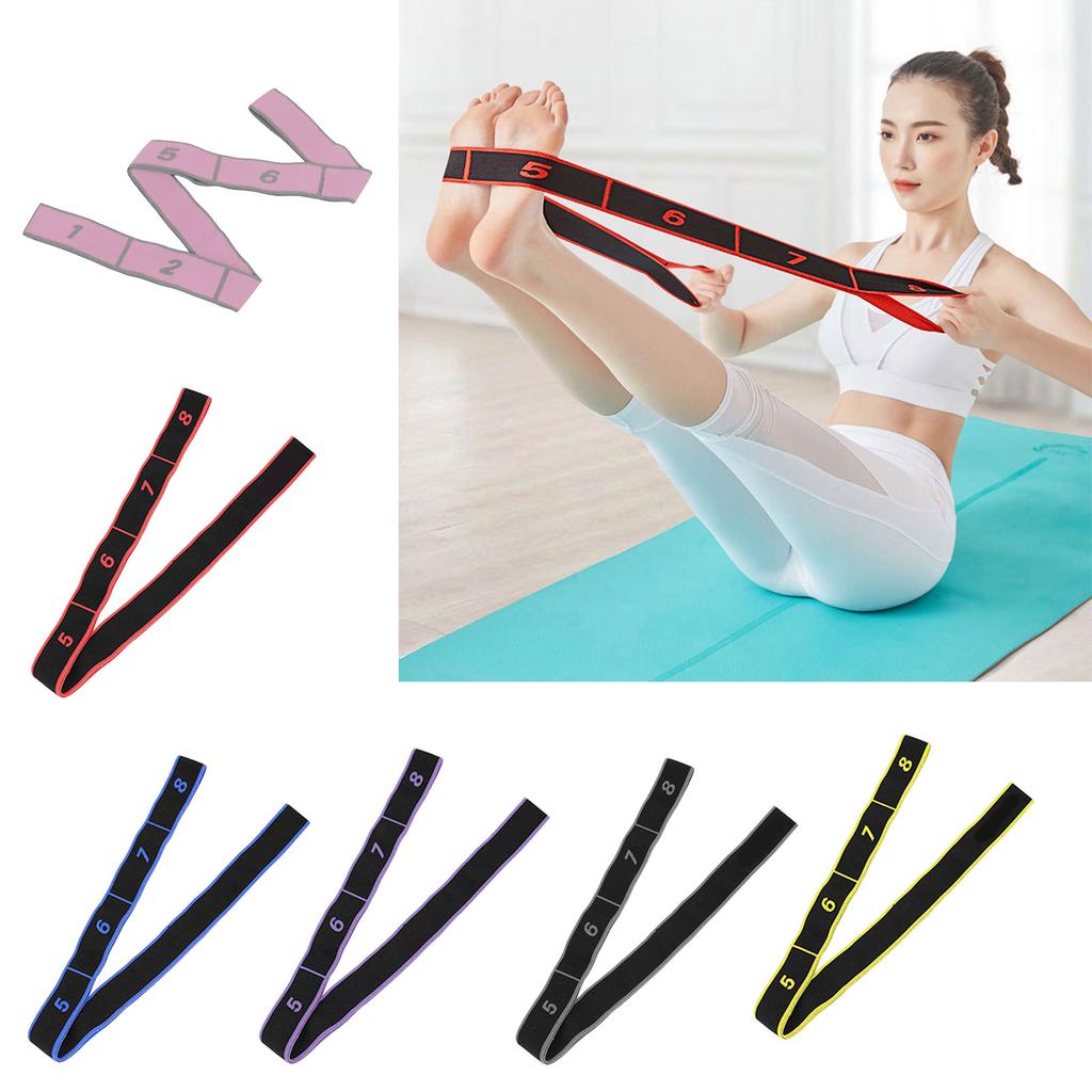 Yoga Stretch Strap Resistance Bands with 8 Loops Highly Elastic Fitness Bands Resistance Bands for Stretching Training