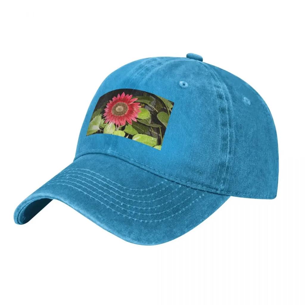 Red Sunflower Baseball Cap Snap Back Hat Fashionable Hat Baseball Cap Cosplay Unisexs Hats Womens