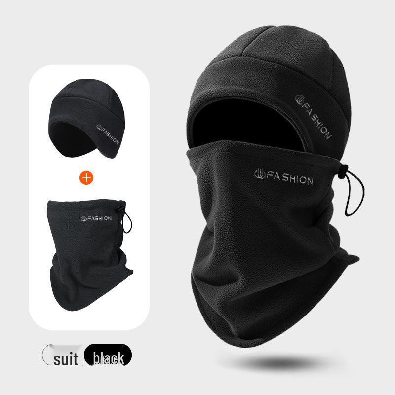 Men's Winter Windproof Cycling Hat & Scarf Combo – Plush, Thickened Protection for Cold Weather Sports.