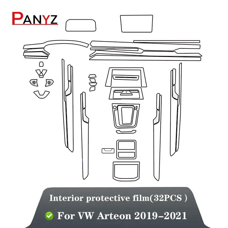 For Volkswagen Arteon CC -Car Interior Center Console Transparent TPU Protective Film Anti-scratc Repair Film Accessorie