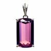 Naturlig Baguette Lila Safir Hänge 32 Ct 925 Sterling Silver CERTIFIERAD MY.PD-5-K