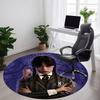 1 Stück Mittwoch Addams Büro Runder Teppich, Rutschfest, Weich und Langlebig, Büroteppich für Innendekoration, Perfekt für Büro, Schöne Dekoration