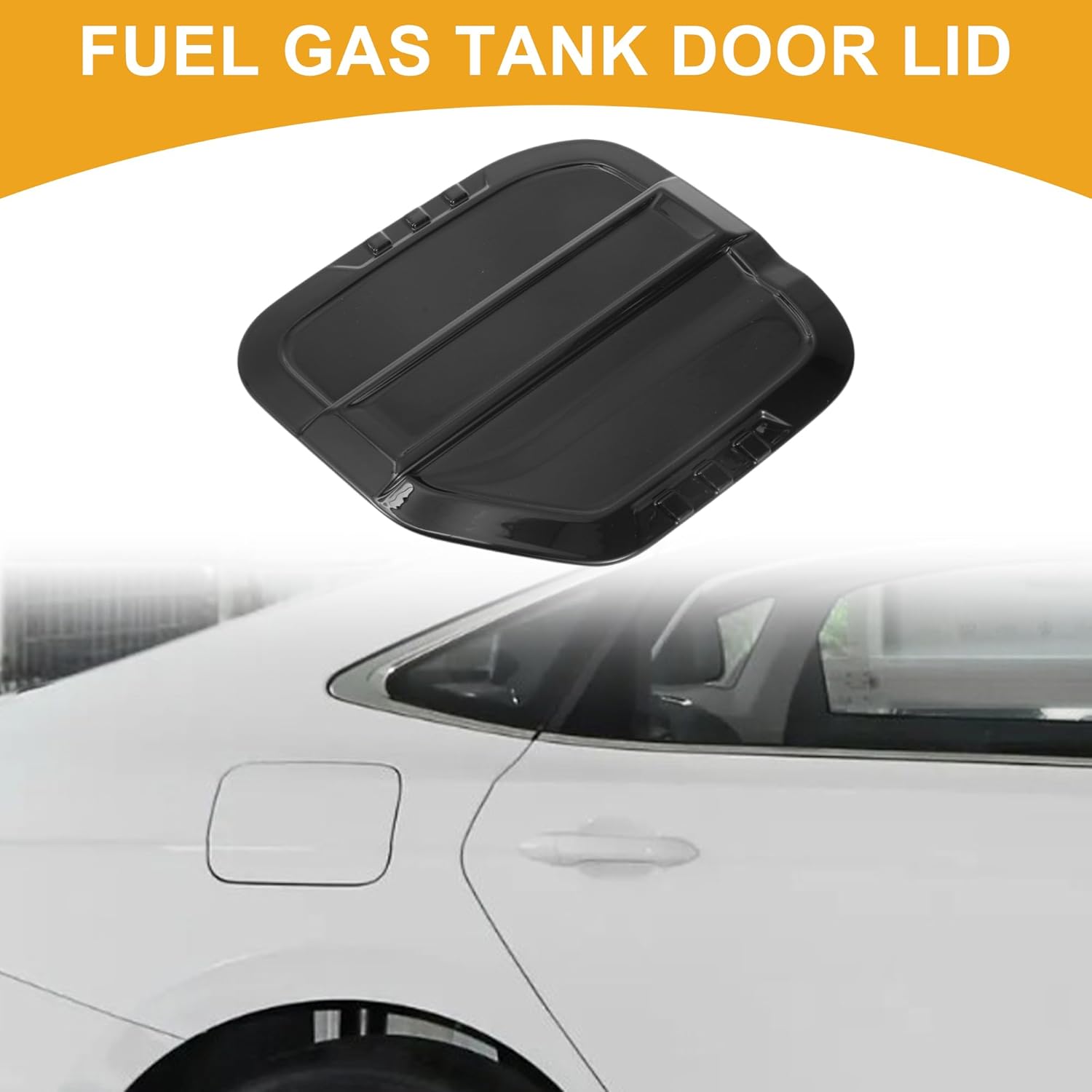 

Fuel Tank Door Cap for Ford Bronco 2023-2025 Fuel Filler Flap Cover Adhesive Type Black ABS Fuel Filler Door Gas Cap