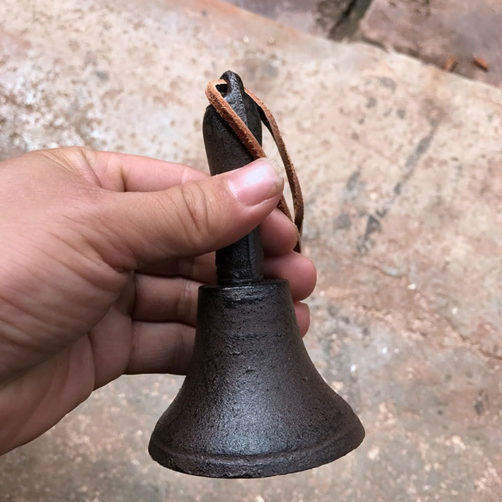 Hoodancos Iron Handheld Bell, Retro Call Bell for School, Parties, Call Bell, Easy To Carry, Vintage Style