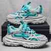 2025 Summer Trendy Men's Dad Sneakers: 5cm Height Boost, Color Block, Thick Tire Sole, Casual Style