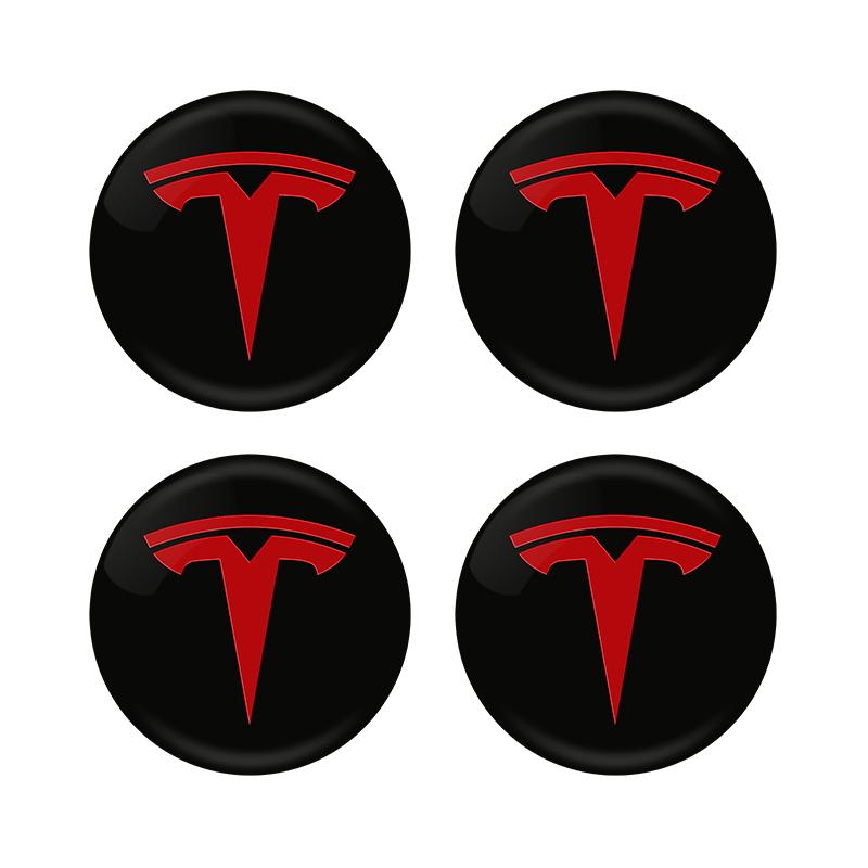 4pcs 56mm Car Wheel Center Hub Cap Badge Emblem Decal Wheel Sticker For Tesla Model Y 3 S X Roadster