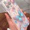 Powder Blue Butterfly Anti-Drop Transparent Case for iPhone 14/15/16/17 Pro Max