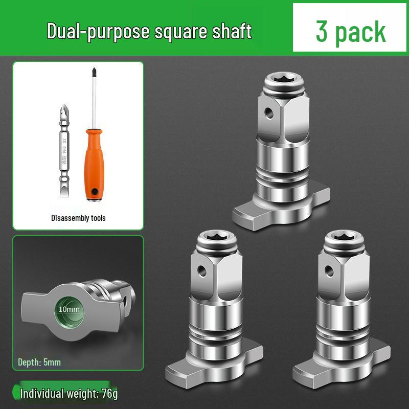 Electric Wrench Conversion Kit: Two-Way Square Drive Adapter & Multifunctional Drill Bit Set