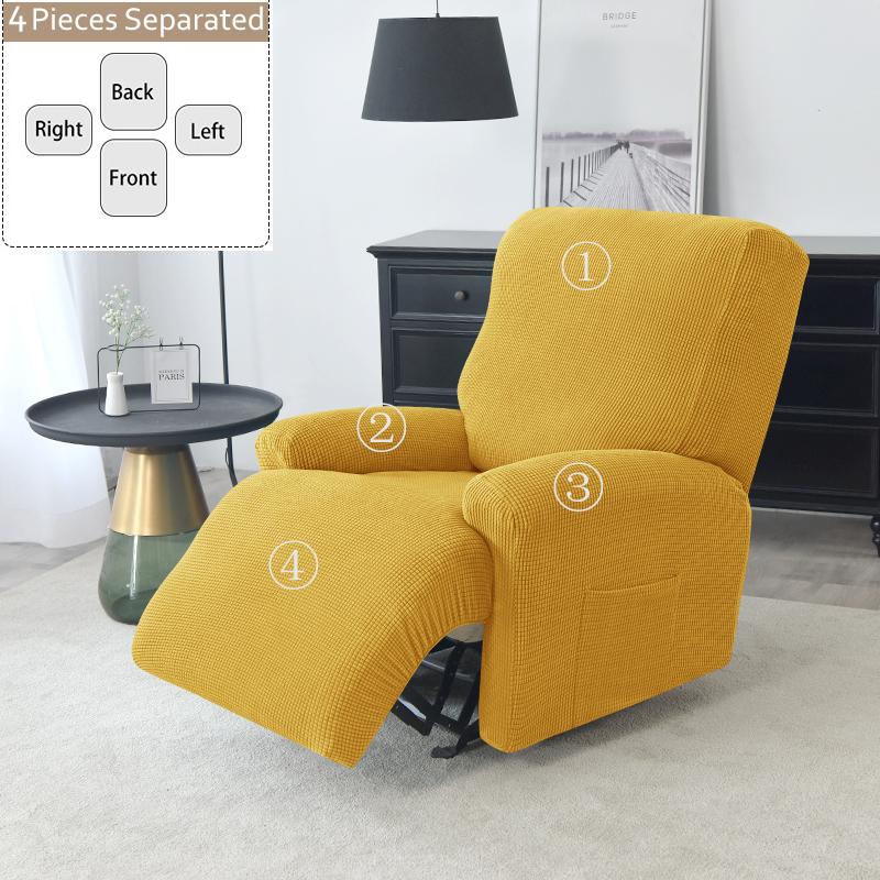 Solid Color Recliner Chair Cover Polar Fleece Non-Slip Single Sofa Covers for Living Room Lazy Boy Relax Armchair Slipcover