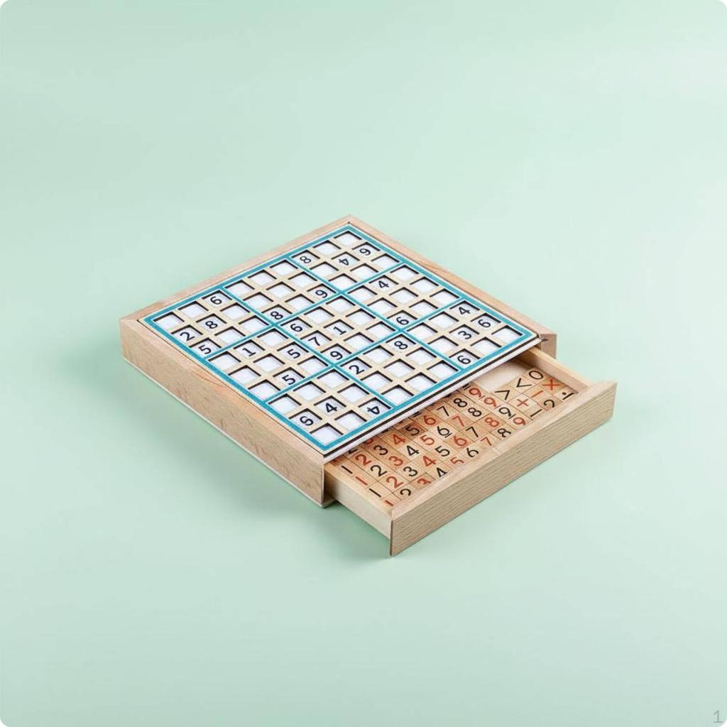Children Logic Sudoku Game Wooden Puzzle Math Toy Number Challenge Board for