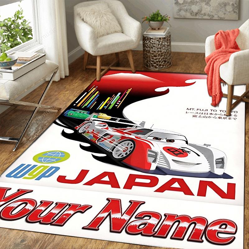 Custom 1Pc Heartbeat Japan Flannel Personalized Rug Non Slip Floor Mat Soft Carpet for Living Bedroom Office Home Decor Gift