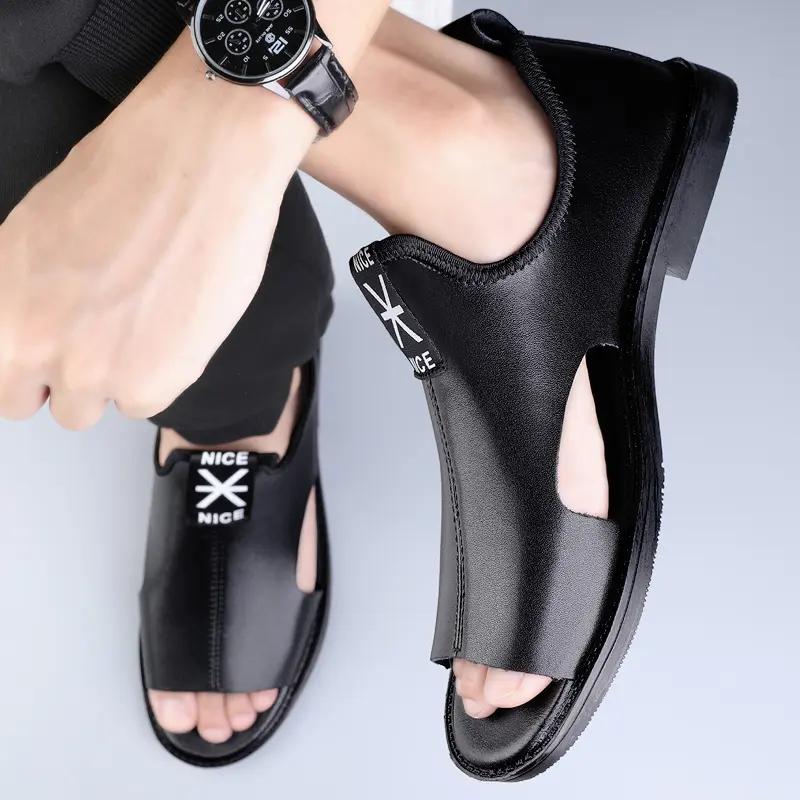 Men Black Shoes Sandals Sports and Leisure Leather Shoes for Men New Shoes 37-45