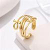 INS-Style Stainless Steel Women's Adjustable Cross Index Ring: Retro, Personality