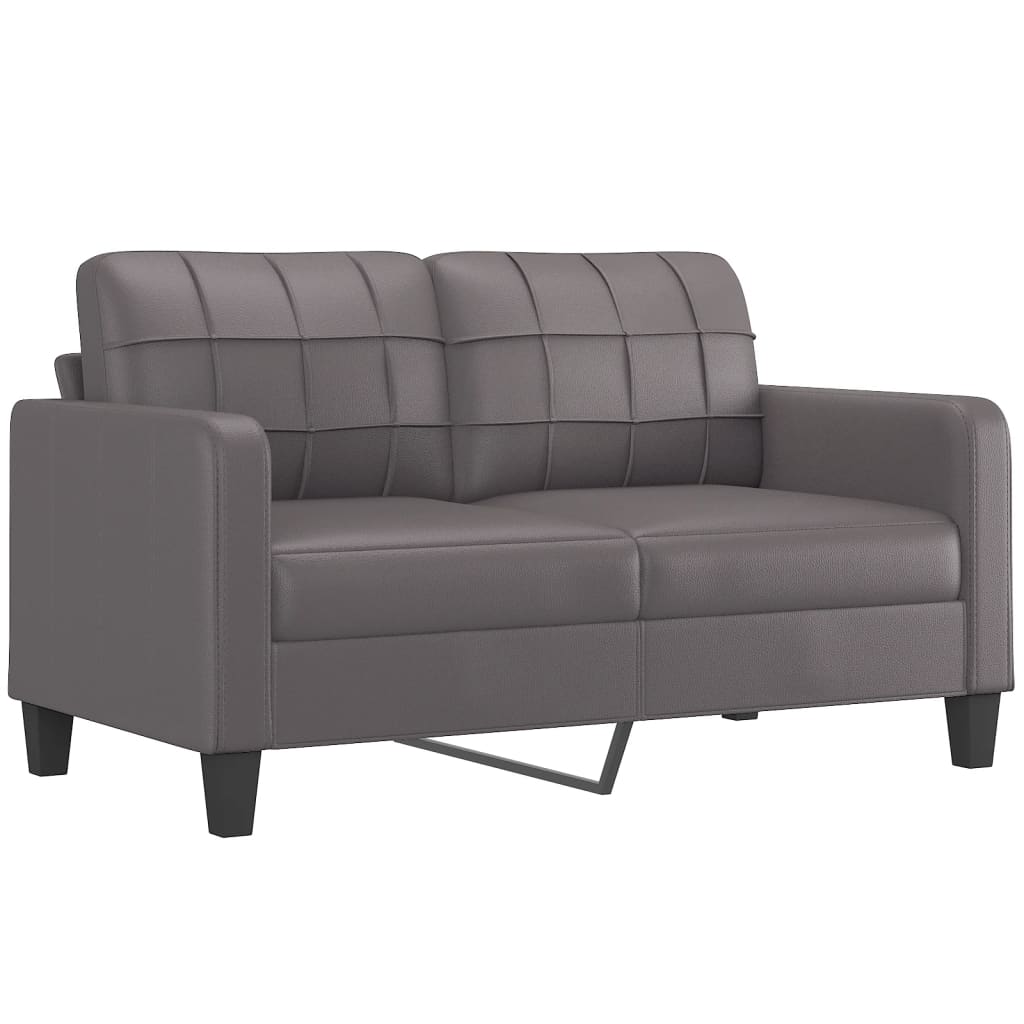Vidaxl 3-Cz. Set da Salotto con Cuscini, Grigio, Ecopelle