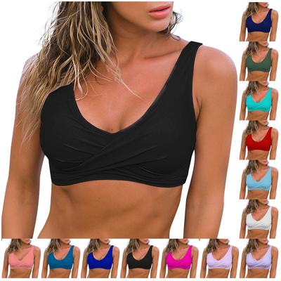 Damen-Bikinioberteil, Badeoberteil für den Bauch, V-Ausschnitt, Badeanzug, Oberteil ohne Unterteil