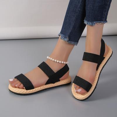 Women's Sandals Summer Casual Shoes for Women Comfortable Non-slip Walking Slip On Elastic Fabric Female Shoes Platform Shoes