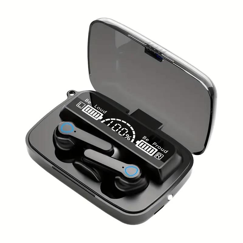 Sluchátka Bluetooth V5.1, 9D stereo zvuk, Vodotěsná sluchátka, Sluchátka s dotykovým ovládáním, Nabíjecí krabička se svítilnou