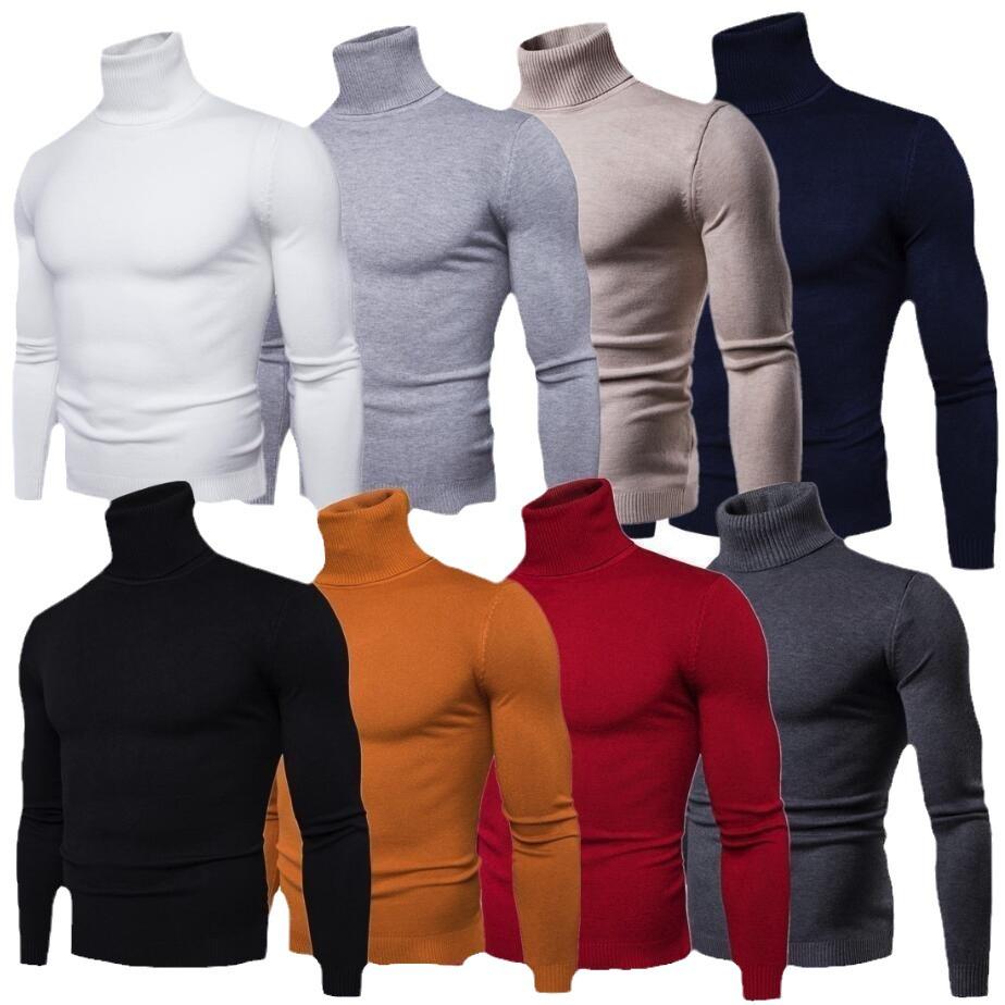 2026 Men's Slim Fit Turtleneck Sweater for Cross-border Trade, Autumn/Winter Warmth.