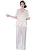 Summer new ice silk pajamas women's lotus leaf edge Korean version doll collar sweet wind thin loungewear suit can be worn outside