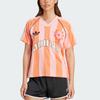 adidas T-shirt da Donna Originali a Righe con Lettere, Vestibilità Larga, Manica Corta, Rosa KC0673