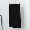 Plus Size High-Waisted Velvet Midi Skirt: Hip-Hugging, Loose Fit, with Slit for Women, Perfect for Autumn/Winter Casual Wear
