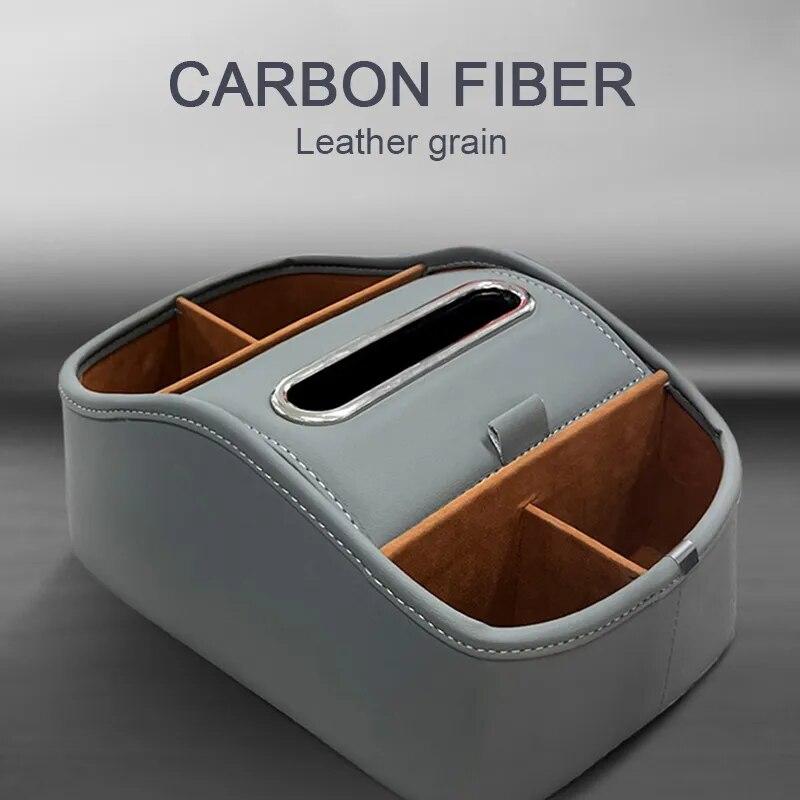 SEAMETAL Car Armrest Storage Box Interior Auto Elbow Rest Organizer For Phone Tissue Drink Holder Multi-functional Storage Box