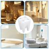 creative cartoon White Toothbrush Holder Stylish Tooth Shape Toothbrush Storage Desktop Accessories 4 Hole Toothbrush Stand