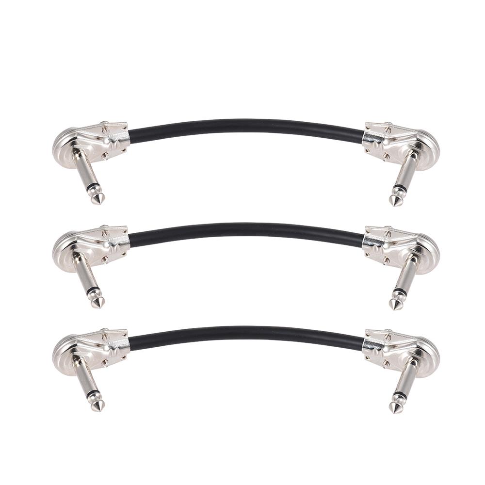 

ammoon 15 см/6 дюймов гитарный педаль эффектов инструментальный соединительный кабель 1/4 серебристый угловой штекер черная ПВХ оболочка 6 шт. в упаковке