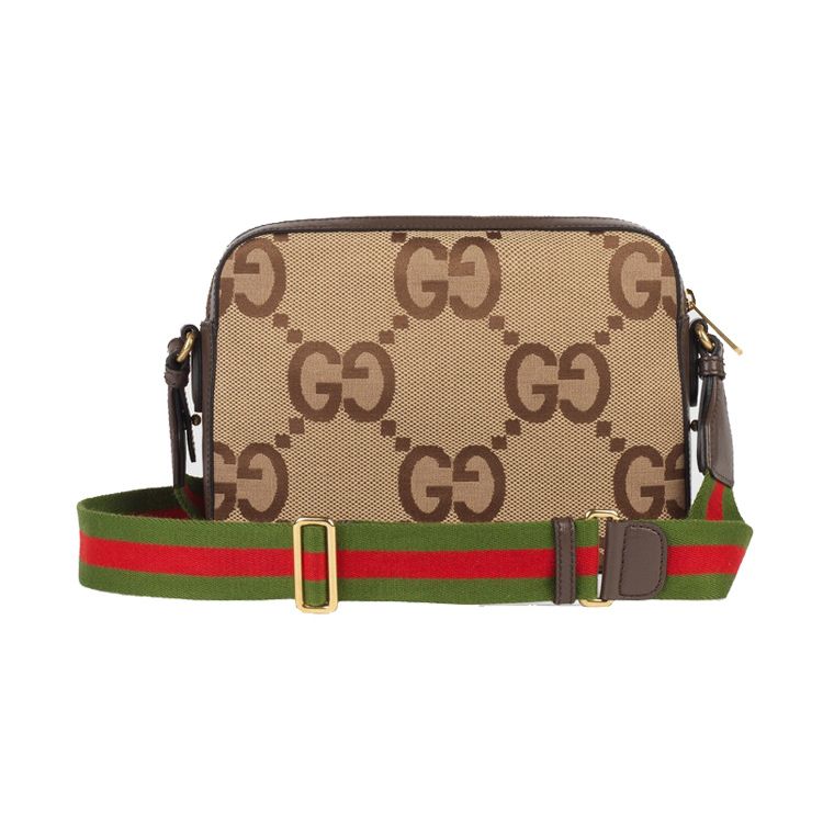 Gucci Jumbo GG Canvas Camera Bag Beige Brown Leather Red Green Web Stripe Crossbody Handbag for Women Daily Commute Travel 675891-UKMDG-2570