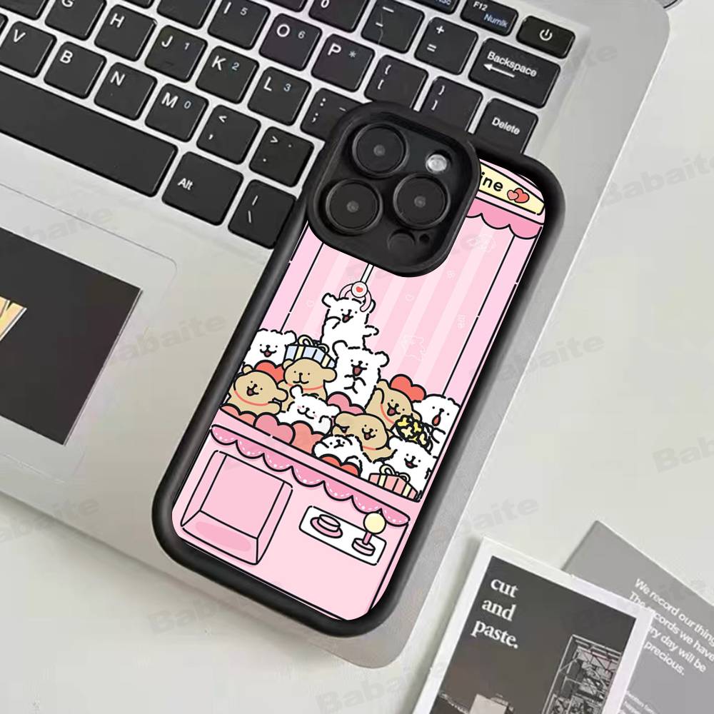 Maltese Cute Line Puppy Dog For IPhone 17 Pro Max 16 15 14 13 12 11 Plus Black Soft Phone Cover