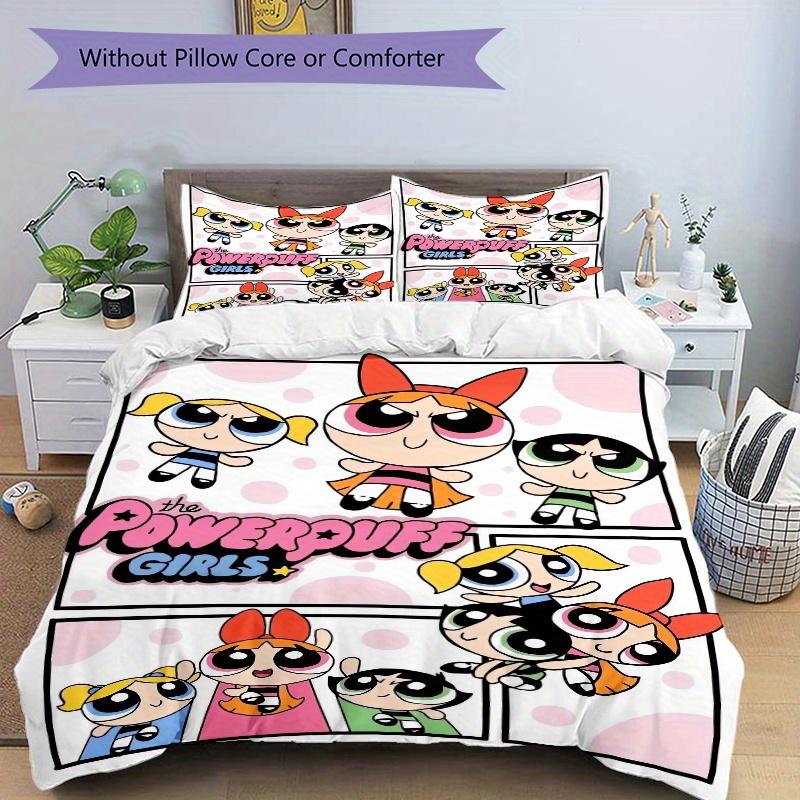 3pcs Blossom & Bubbles & Buttercup Printed Bedding Set, Soft and Comfortable Quilt Cover for Bedroom, Guest Room F001