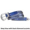 Women's European and American feng shui diamond leather belt, handmade diamond-encrusted fashionabl