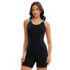 Swimsuit Women's One-piece Swimsuit European and American Sexy Backless Color Matching Diving Suit Conservative Flat-angle Swimsuit