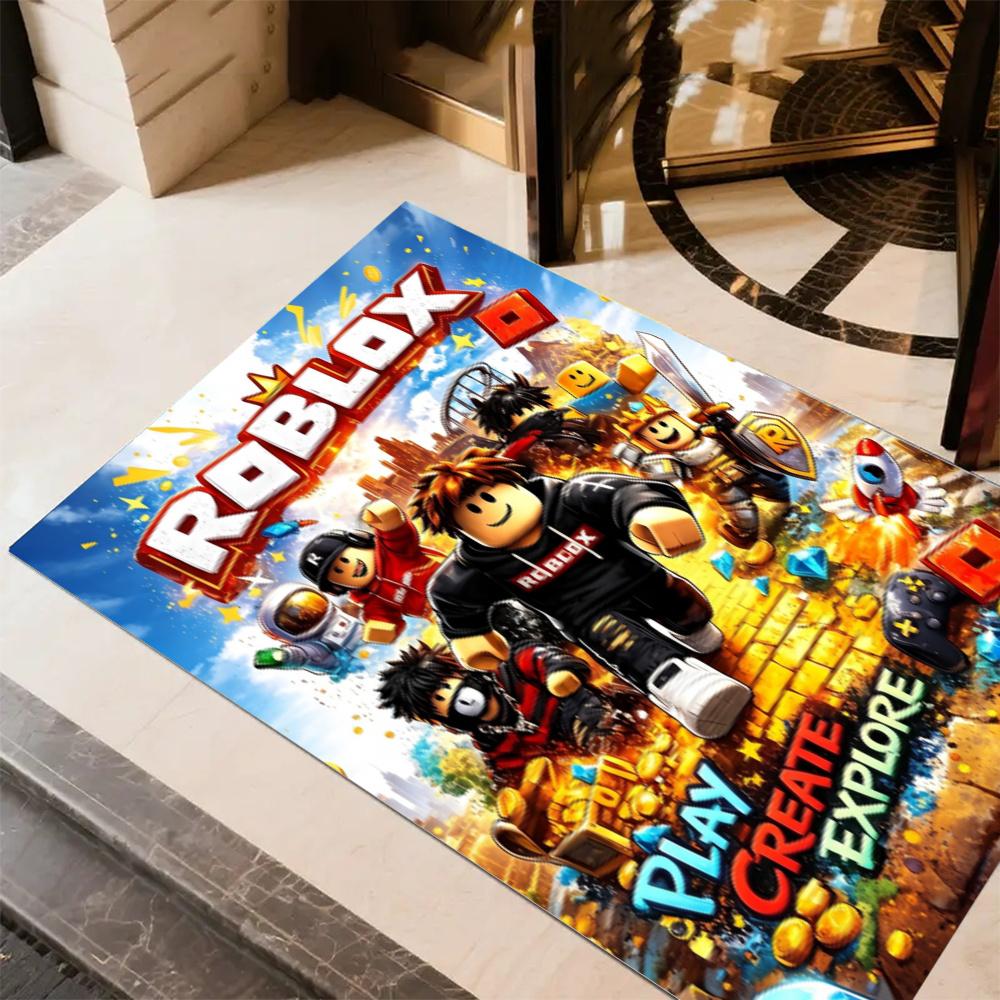 Roblox Play Create Explore Floor Rug Office Rug Perfect For Hallway Study Room Decorate Room Balcony Antislip Carpet Anime Office Decor