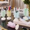 Textured Pen Holder Tulip Cute Desktop Organizer for Girls Students Smooth Surface Multi-Function Pencil Cup Desk Decor Home Office Wear-resistant