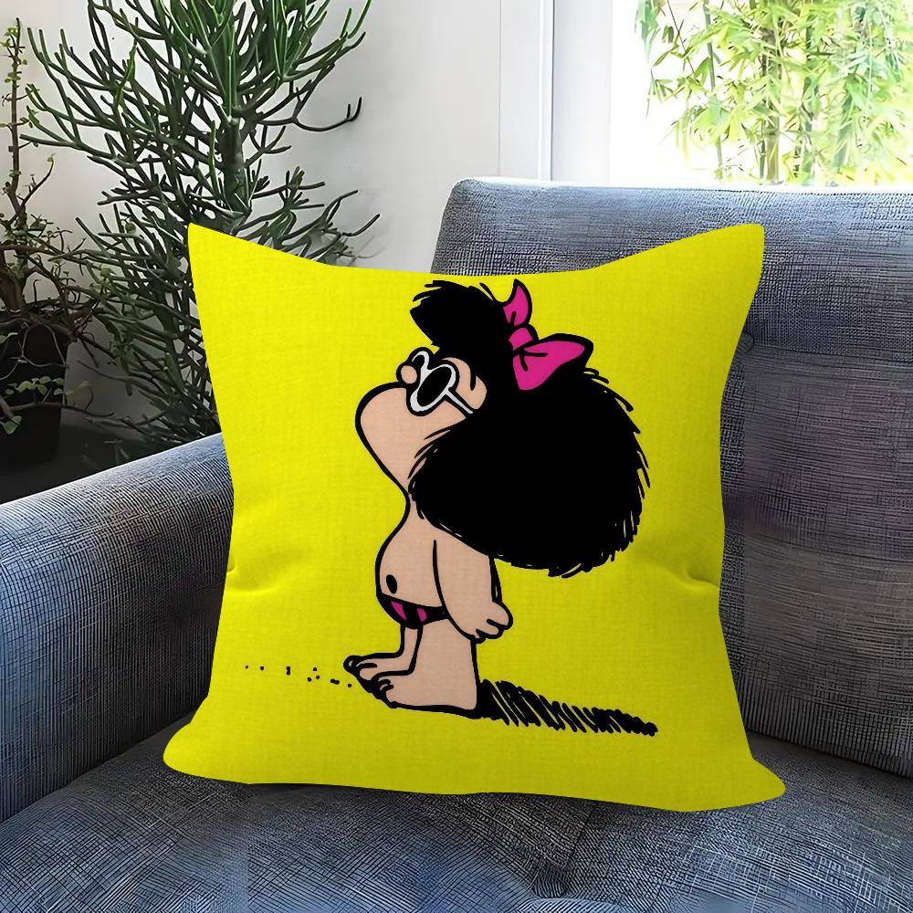 Pillow Cushion Cover Pillowcase Living Room Sofa Home Decor Customized Cartoon Cute Mafalda