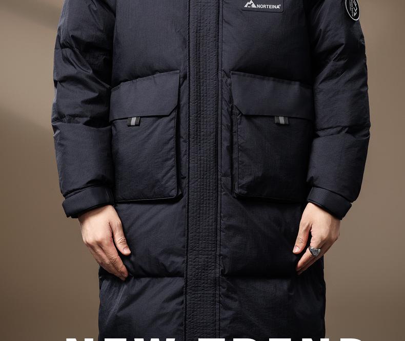 Men's Premium Thermal Insulated Down Jacket - 90% Duck Down, Mid-Length, Thickened Winter Coat